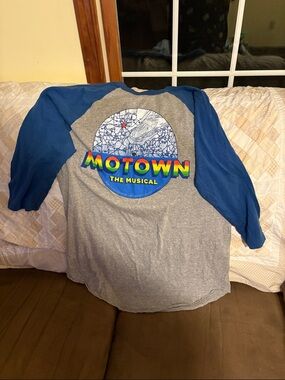 Augusta Sportswear Gray Body with Blue Sleeves Raglan Tee